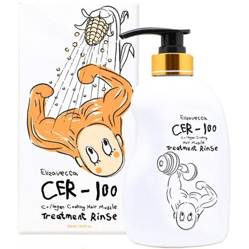 Elizavecca CER-100 Collagen Coating Hair Muscle Treatment Rinse питательный бальзам для волос с коллагеном