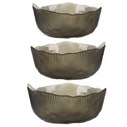 Салатник, набор 3шт. "Frost stripe" (серый) d=12,5/15,5/19см (стекло) (транспортная упаковка)