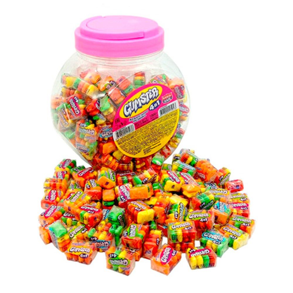 Жевательная резинка ассорти в банке Gumster