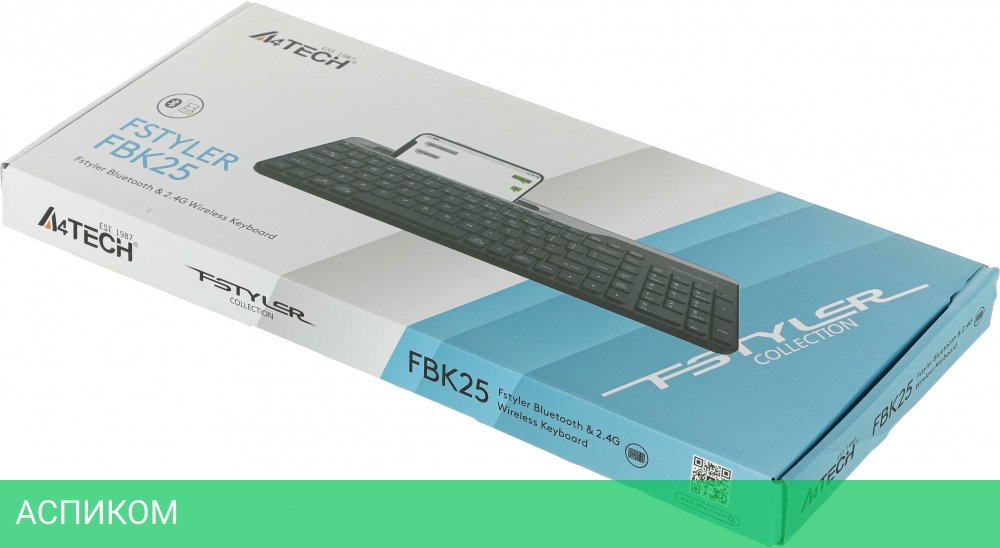 Клавиатура A4Tech Fstyler черный/серый (FBK25)
