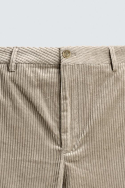 ZARA ВЕЛЬВЕТОВЫЕ БРЮКИ СВОБОДНОГО КРОЯ, БЕЖЕВЫЙ