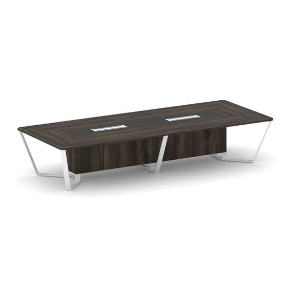 Steel Meet Стол переговорный прямоугольный KMK-PR.B.SP-14 Дуб Мали/Графит Глянец/Металл Белый 4000*1