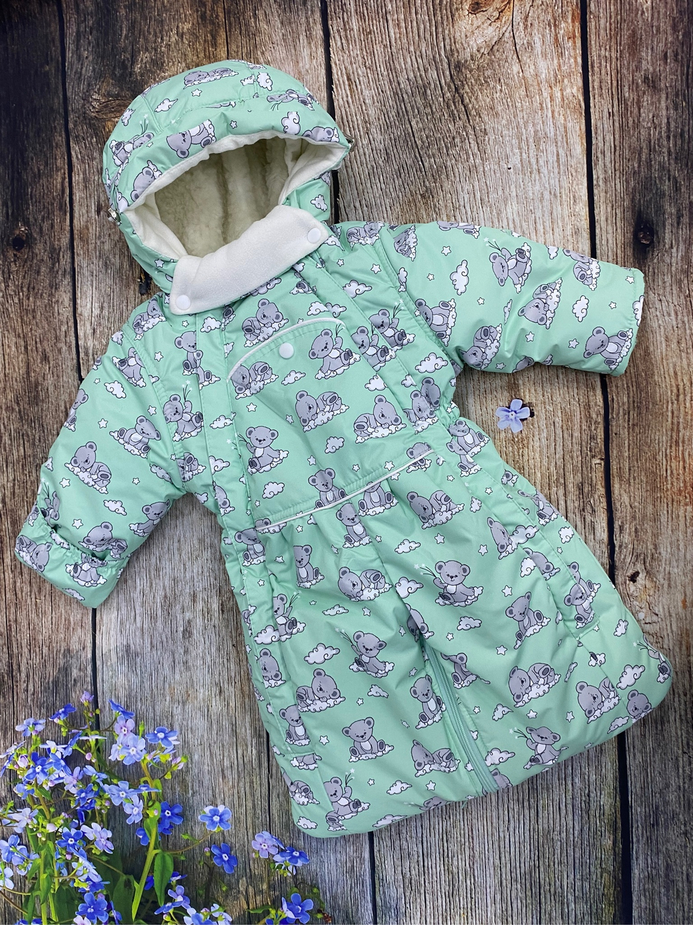 Комбинезон-трасформер детский 2в1 "Мишутка" , модель: 72-18 (Цвет: Песочный, Размер: 80)