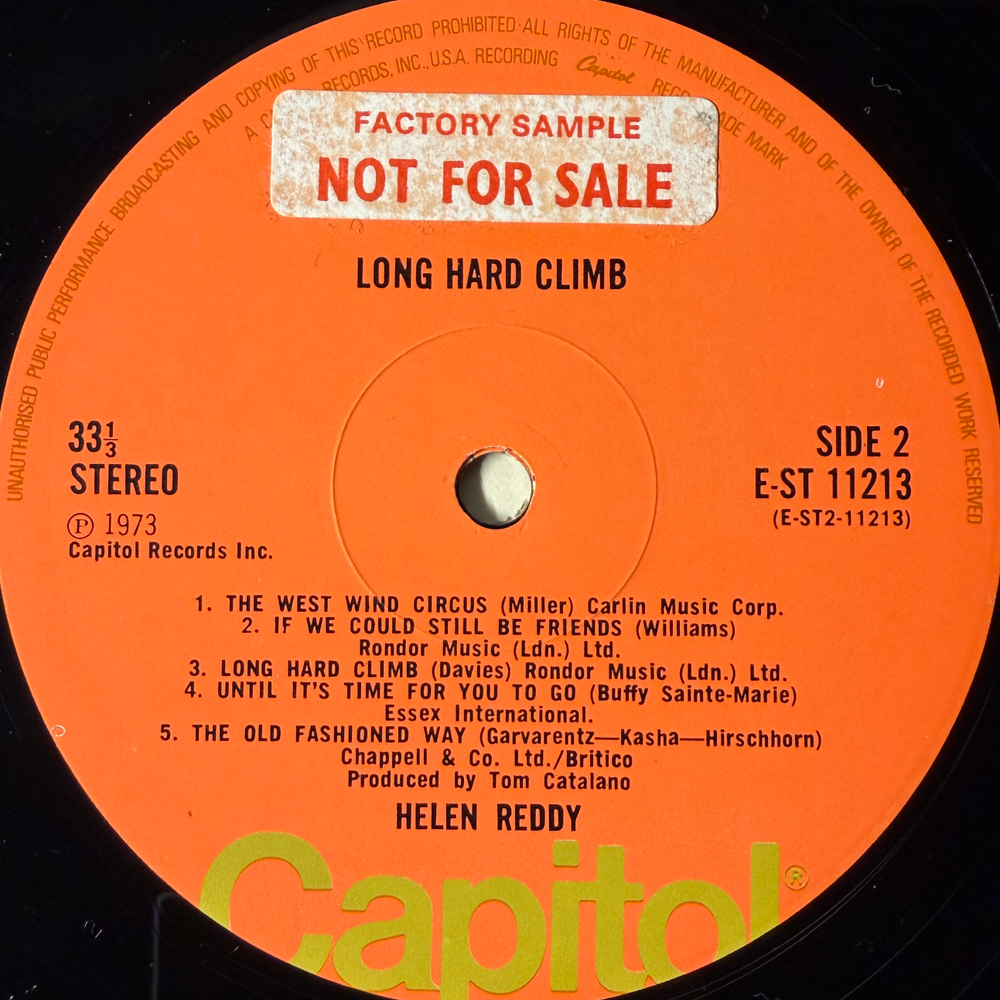 Helen Reddy ‎– Long Hard Climb (Англия 1973г.) Promo