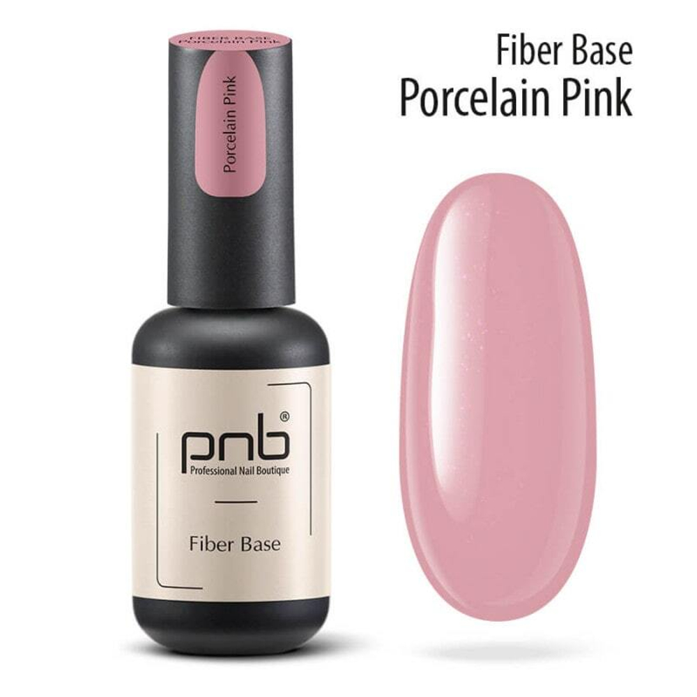 База файбер PNВ фарфоровый розовый 8 мл УФ/ЛЕД/Fiber Base Porcelain Pink 8 ml UV/LED