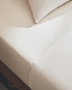 Zara Home - Простыня брюки из ситца (500 ниток) / для матраса 40 см, белый, 180х200х40 см