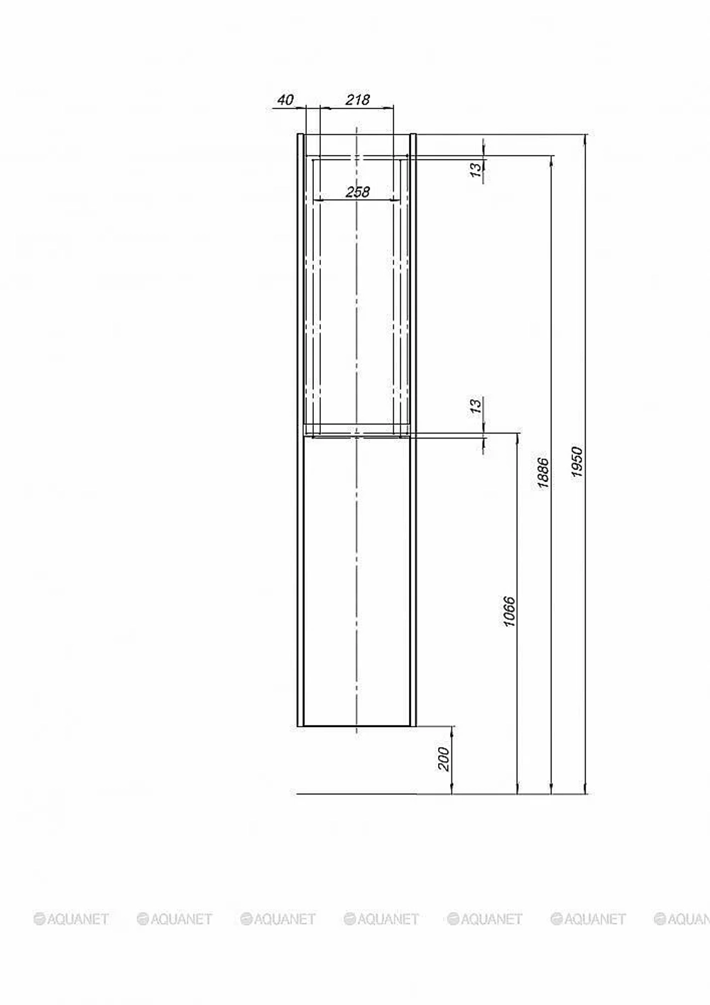 Шкаф-пенал Aquanet Nova Lite 242265 35 дуб рошелье