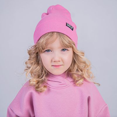 Two-ply turn-up jersey hat - Rose