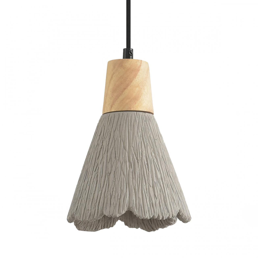 8351/1B SUSPENTIONI черный/серый/бежевый, металл/дерево/цемент Подвес E27 60W 220V EOLIANA