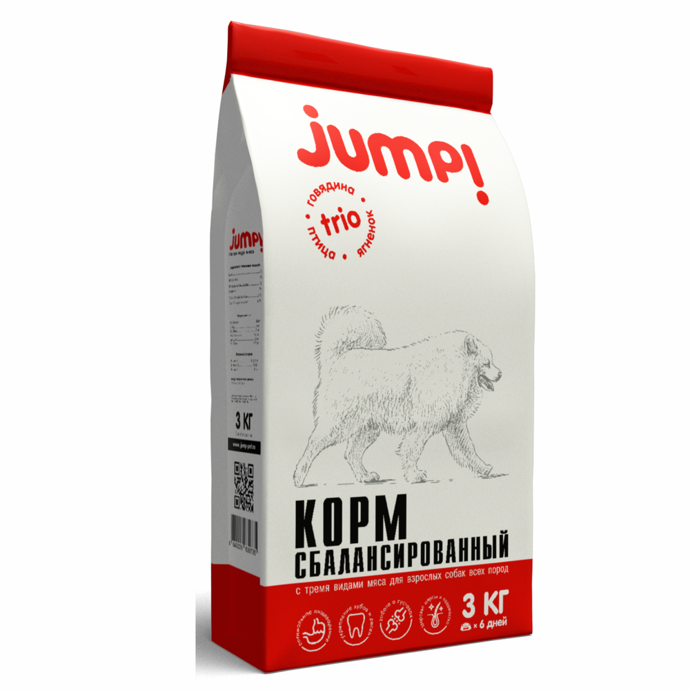 Корм для собак Jump Trio 3 кг