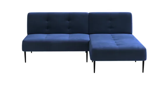 Monaco диван-кровать с шезлонгом, без подлокотников, бархат синий 29