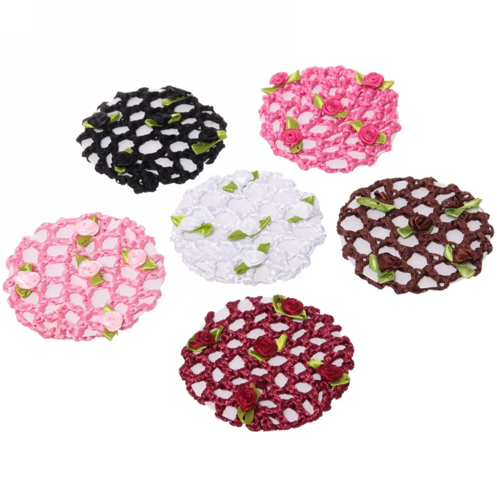 Сетка на пучок «Ballet style - Розочки», микс 6 цветов, d-10см