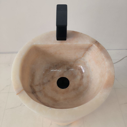 Раковина напольная из оникса Yellow ON-04198 (40*40*90 см)