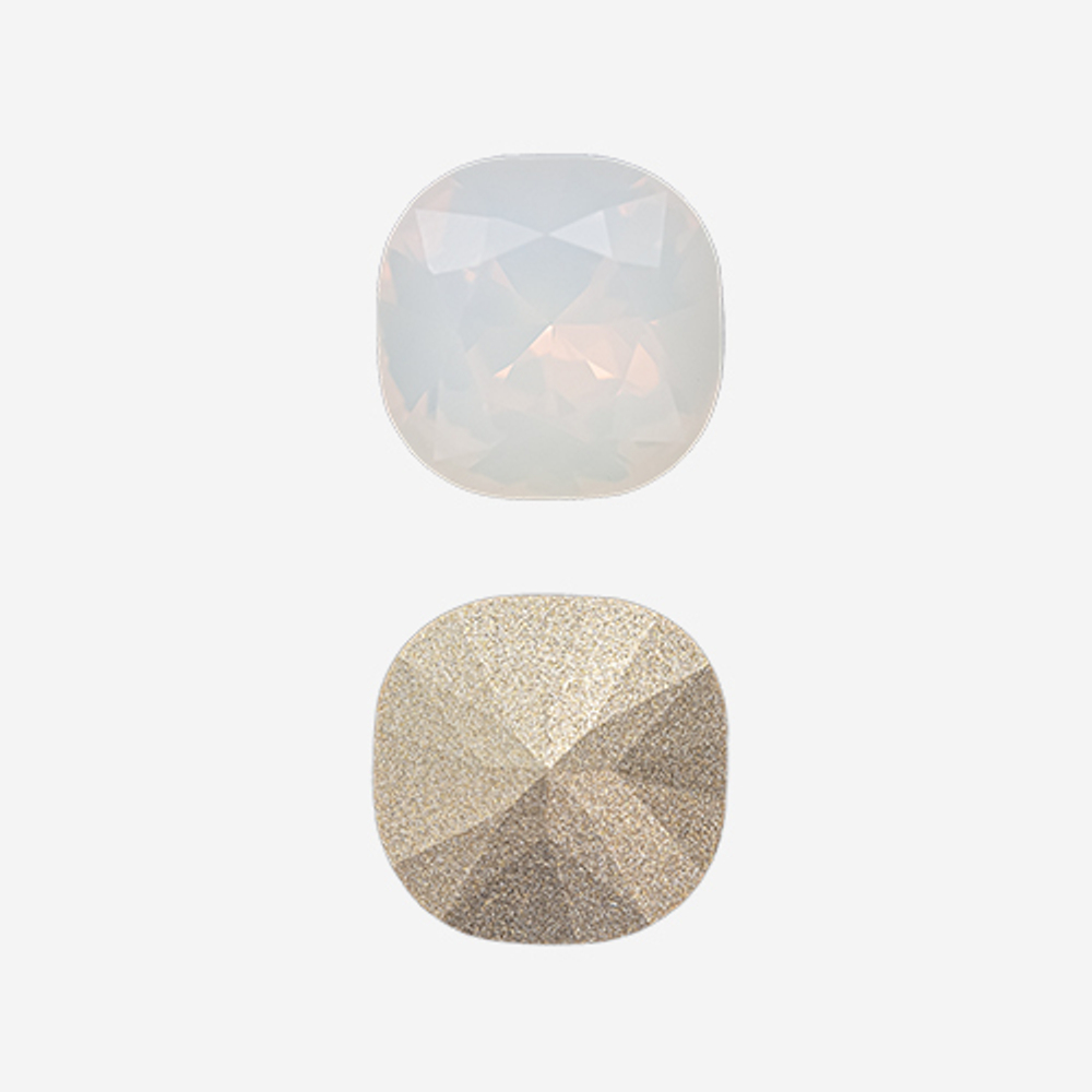 Кристалл Кушон (Сushion), оттенок "Белый Опал"/"White Opal", 10мм
