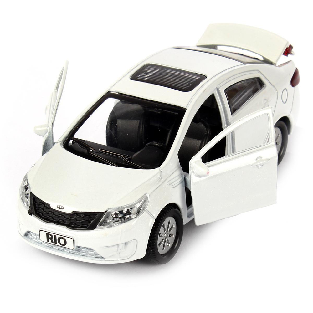 Модель ин. мет. "Kia Rio" 12см, открыв. двери, белый в коробка RIO-WT (Технопарк)