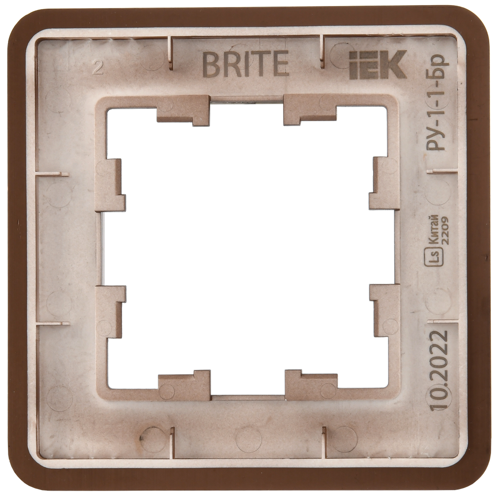 BRITE Рамка 1-местная РУ-1-1-Бр металл коричневый RE AL IEK