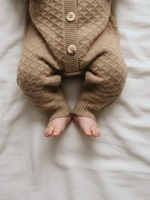 Комбинезон вязаный для малыша кофейный