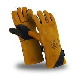 Краги Manipula Specialist ФЛАГМАН (TG-692) спилковые, защитные, износостойкие, огнестойкие, термоустойчивые, удлиненные