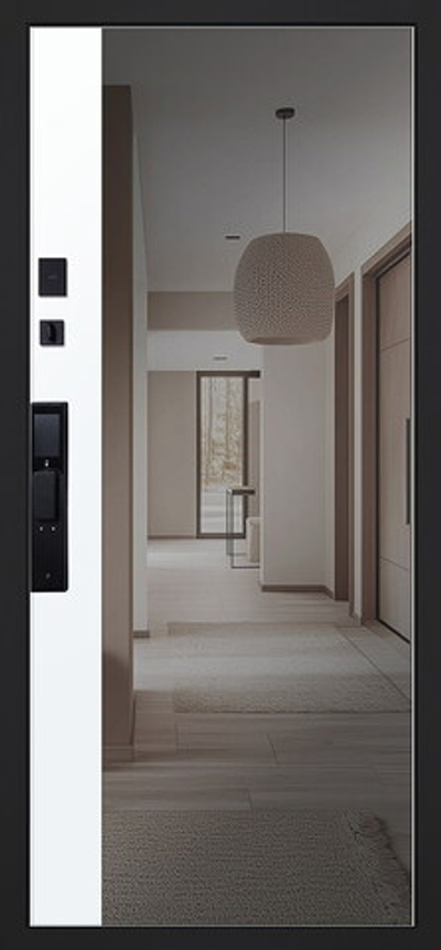 Стальная дверь "Silver" с зеркалом (биометрический замок)