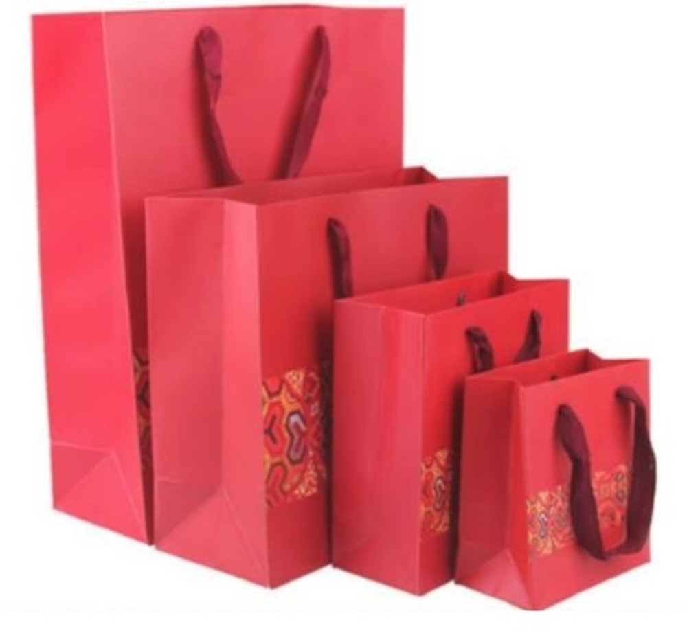 246005 Пакет подар. с ручками, 45х35х15см, картон. Красный