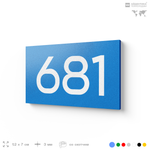 Номер на дверь 681, табличка на дверь для офиса, квартиры, кабинета, аудитории, склада, голубая 120х70 мм, Айдентика Технолоджи