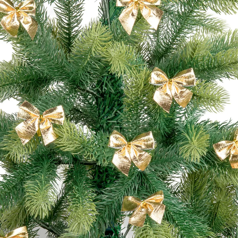 Украшение ёлочное "Бантики", КОМПЛЕКТ 24 шт., 5х5 см, золотистые, ЗОЛОТАЯ СКАЗКА, 592154