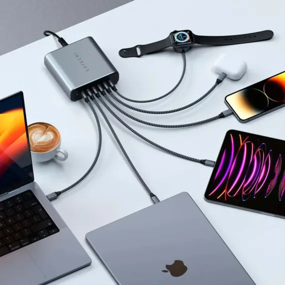 Satechi USB-C 6-Port PD GaN Charger 200W Space Grey