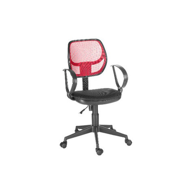 Кресло OLSS ФЛЕШ спинка красная черное сиденье В-14