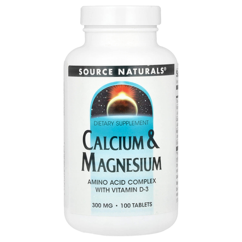 Source Naturals, Кальций и магний, 100 таблеток