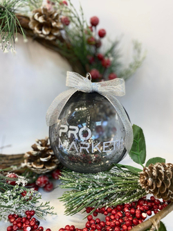 Новогодние игрушки, шар с логотипом компании, 1шт №1875