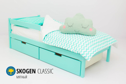 Детская кровать тахта с бортиком и ящиками Бельмарко Svogen мятный