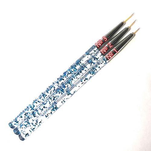 Кисть с синими блестками волосок №1