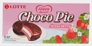 Лотте Choco Pie 6 вкус Клубники 168г