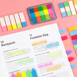 Клейкие закладки пластиковые, 5 цветов, 100 шт, с дозатором, книжные стикеры цветные, прямоугольные стики для учебников и документов