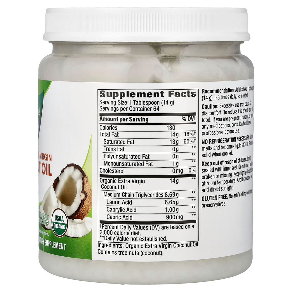 Nature's Way, органическое нерафинированное кокосовое масло высшего качества, 907 г (32 унции)