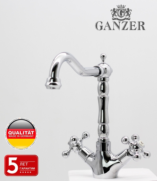 09022 Смеситель 2-ух ручный для кухни "GANZER" (10/1шт)