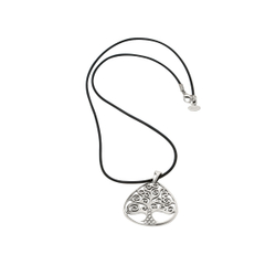 "Древена"  подвеска в серебряном покрытии из коллекции "Витраж" от Jenavi  с замком карабин