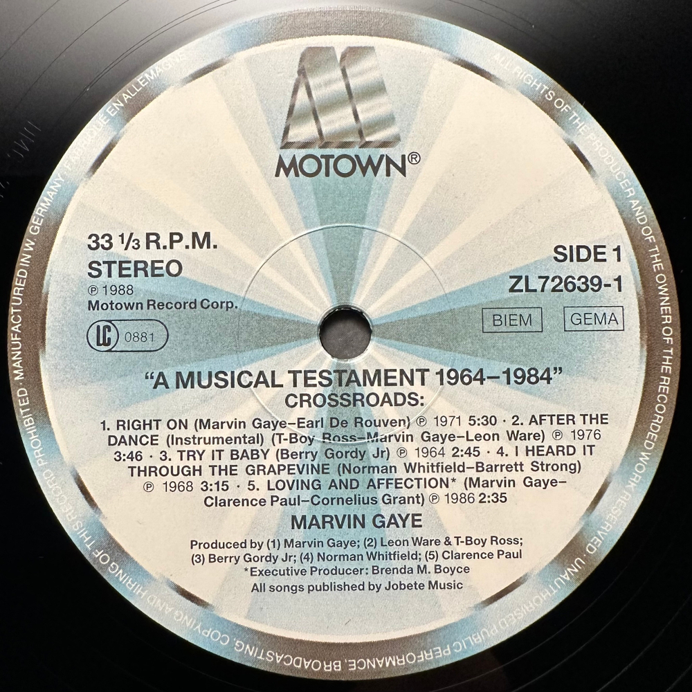 Marvin Gaye - A Musical Testament 1964 - 1984 2LP (Европа 1988г.)