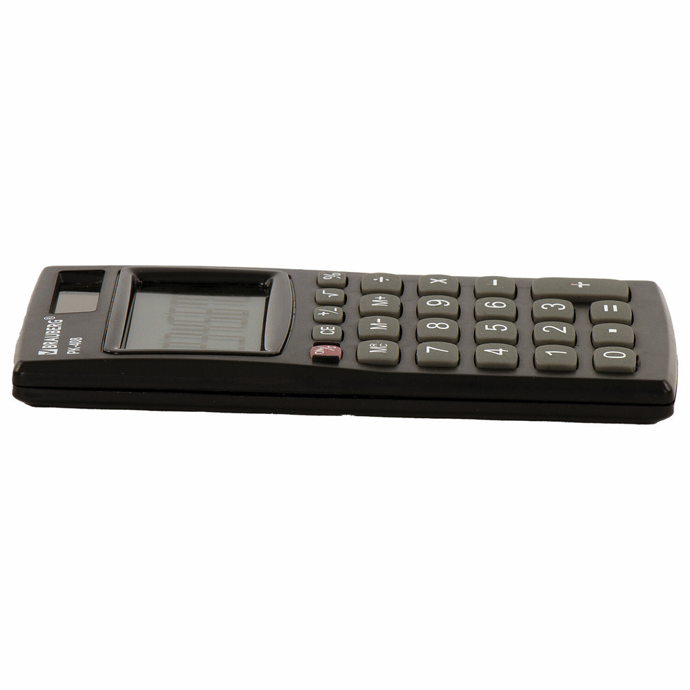 Калькулятор карманный BRAUBERG PK-408-BK (97x56 мм) 8 разрядов двойное питание черный (2 штуки в упаковке)