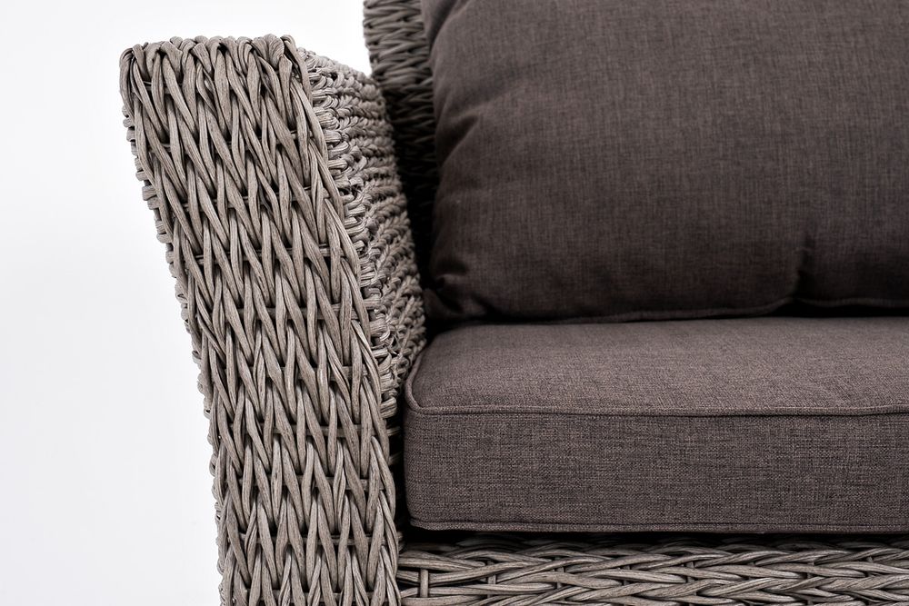"Капучино Сингл" лаунж-зона из искусственного ротанга (гиацинт), цвет серый