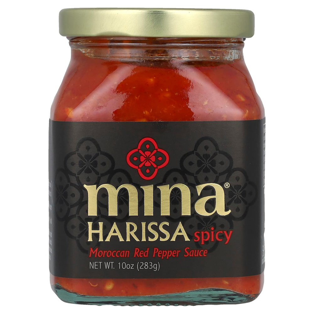 Mina, Harissa, марокканский соус из красного перца, острый, 283 г (10 унций)