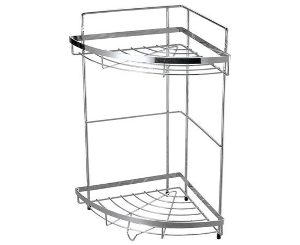 Полка угловая двухъярусная COZY-CR-2, размер: 24,5*24,5*38см (312067)