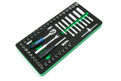 TU-55 Ложемент 1/4"с набором головок и аксессуары (55 предметов)