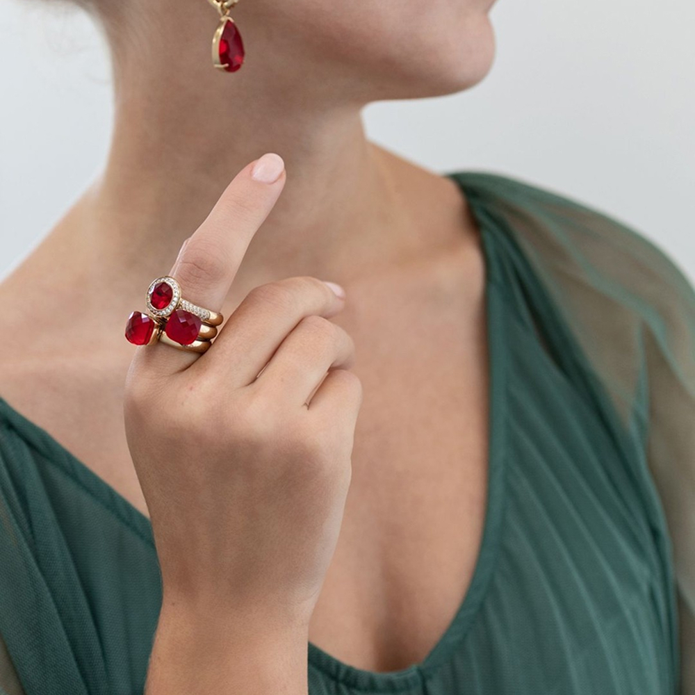 Кольцо Qudo FIRENZE 18 (G) Siam 107001/40-4313 18 размер 18