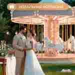 Электрическая свадебная карусель «Вальс» с LED-подсветкой, 12 мест