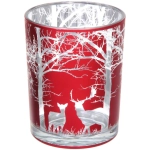 Подсвечник «Зимний лес» 10*12,5 см, Красный