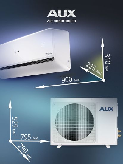 Настенная сплит-система AUX ASW-H12A4/FP-R1 + AS-H12A4/FP-R1, белый