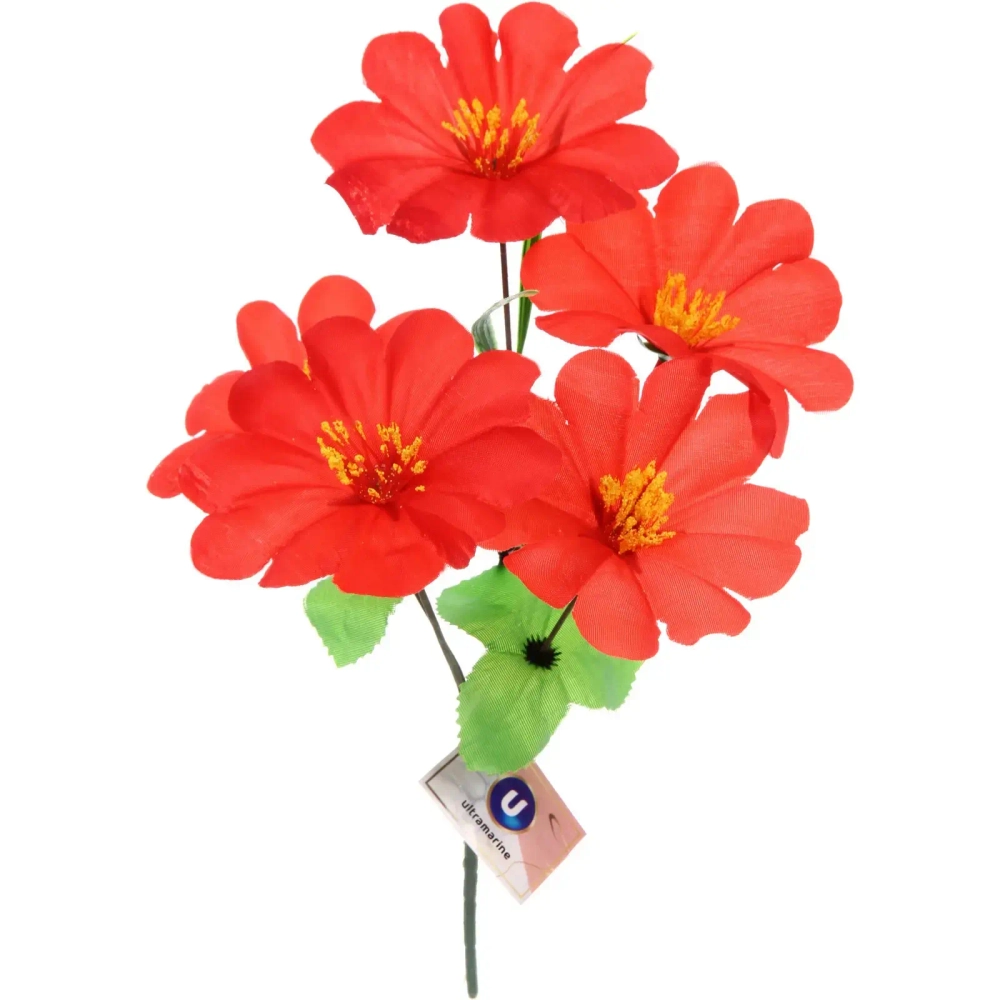 Цветы искусственные 30см «Цветочная фантазия» 5 цветков ярко-красные