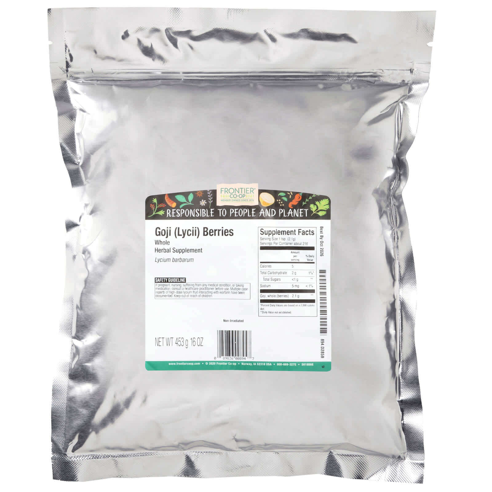 Frontier Co-op, Цельные ягоды годжи (Lycii), 453 г (16 унций)