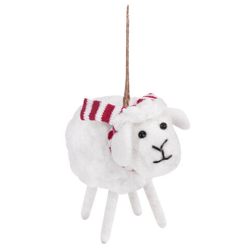 Украшение ёлочное (1 шт.) "Овечка", 10х6х13 см, фланель, фетр, ассорти 3 дизайна, ЗОЛОТАЯ СКАЗКА, 592421